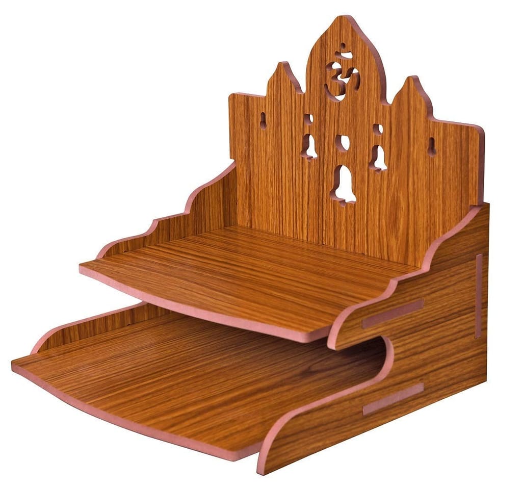 The wood good - Wooden Singhasan Temple for God, Laddu Gopal Sinhasan for Pooja Mandir, Singhasan for Diwali, Durga Pooja, Navratri, Ganesh Chaturthi - Multicolor (5.5 * 6 * 8 Inch)