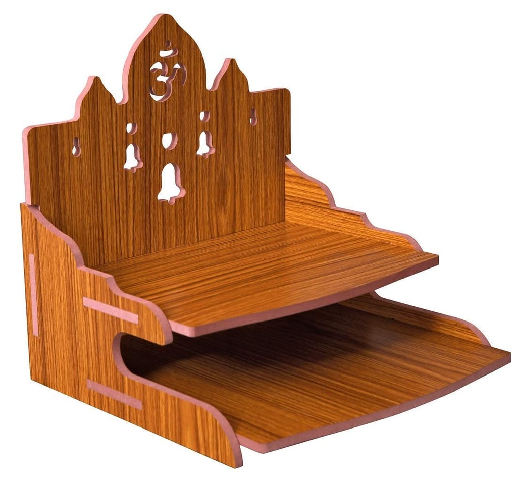 The wood good - Wooden Singhasan Temple for God, Laddu Gopal Sinhasan for Pooja Mandir, Singhasan for Diwali, Durga Pooja, Navratri, Ganesh Chaturthi - Multicolor (5.5 * 6 * 8 Inch)