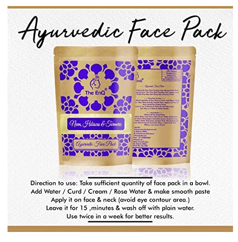 Ayurvedic Face Pack Neem, Hibiscus & Turmeric (Haldi) 150 gm for Glowing skin I Face pack Women & Men - Pack of 2