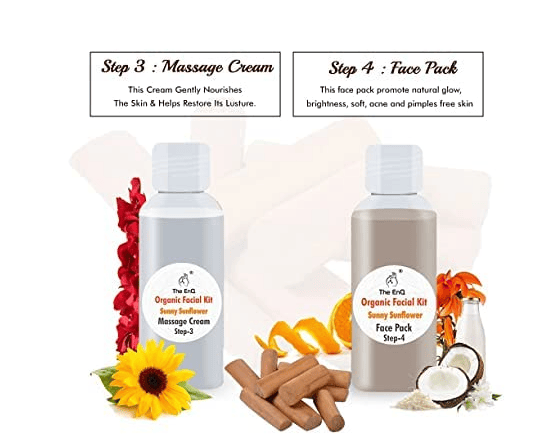 Sunny Sunflower Organic Facial Kit 120grams For Glowing Skin | Anti Ageing Facial Kit for Women & Men - Pack of 2