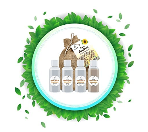 Sunny Sunflower Organic Facial Kit 120grams For Glowing Skin | Anti Ageing Facial Kit for Women & Men - Pack of 2