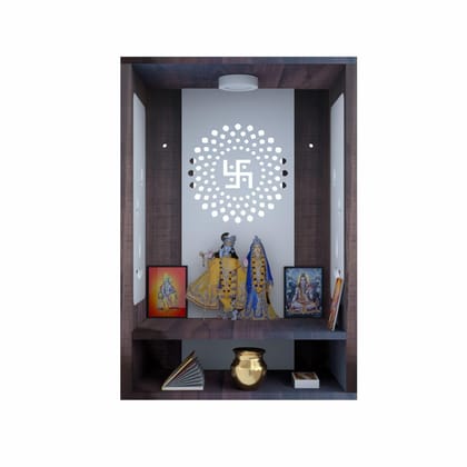 S.K TRADIN CO. Wooden Temple for Home and Office Engineered Wood Pooja Mandir Compact Wall-Mounted Mandir for Living Room Spiritual Home Decor