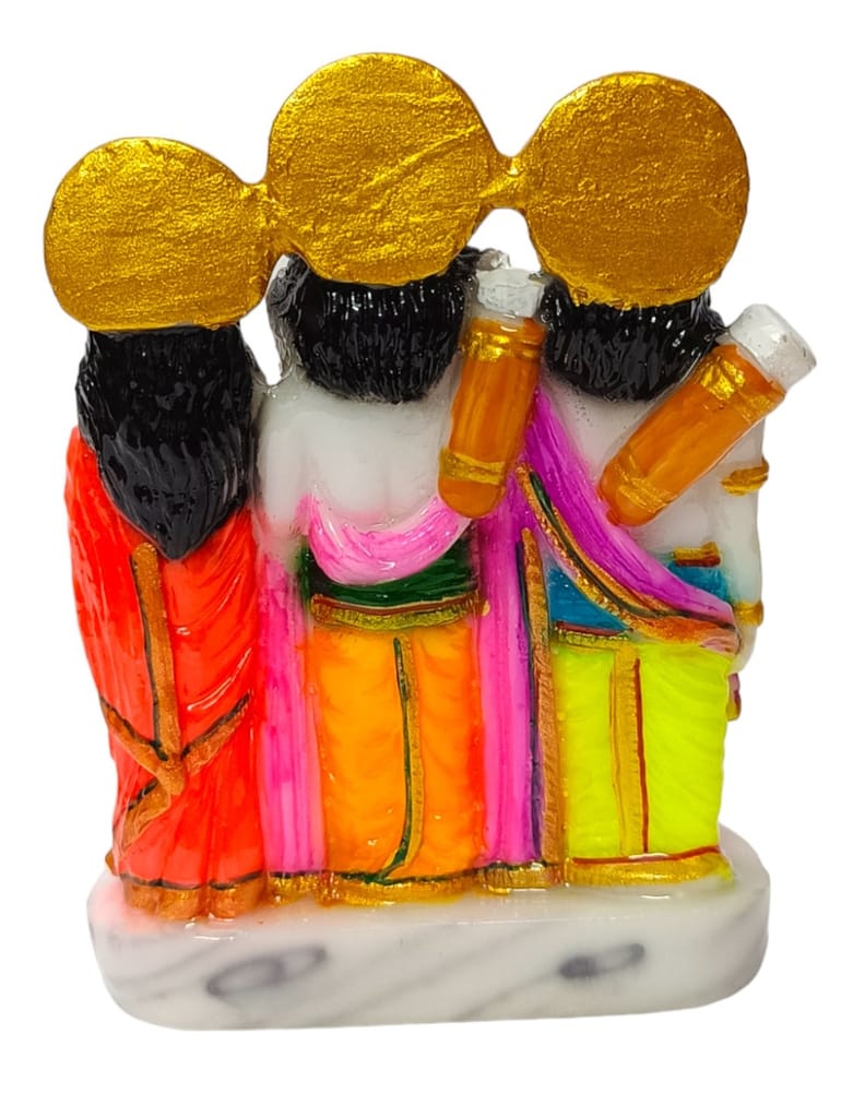 Dev Bhakti Ram Darbar Statue In Marble Ram Darbar Maryada Pursotam, Ram, Seeta, Lakshman Decorative Showpiece - 11 cm (Marble, Multicolor)