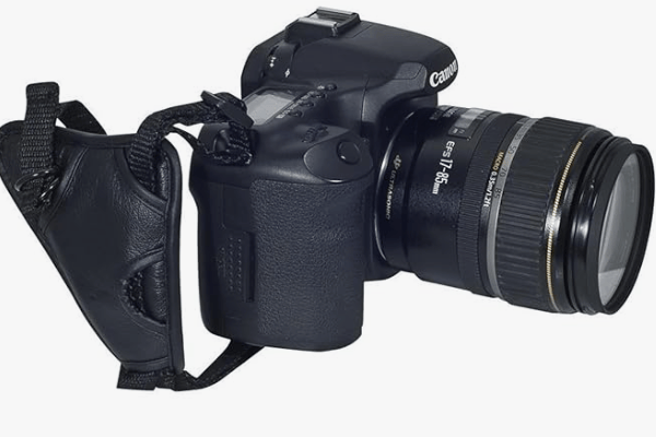 HANUMEX Triangular Wrist Grip Strap, Secure, Stylish Camera Support in Elegant Black