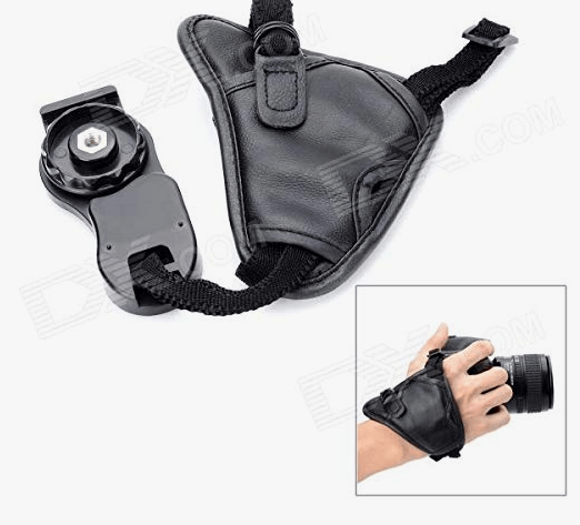 HANUMEX Triangular Wrist Grip Strap, Secure, Stylish Camera Support in Elegant Black