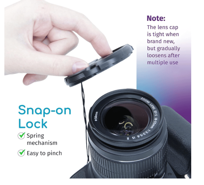 Hanumex® 58mm Lens Cap for AF-P NIKKOR 70-300mm f/4.5-6.3G ED -Compatible with Nikon D7200 D5600 D5500 D5300 D3500 D3400 D3300 Cameras: Secure Lens Protection