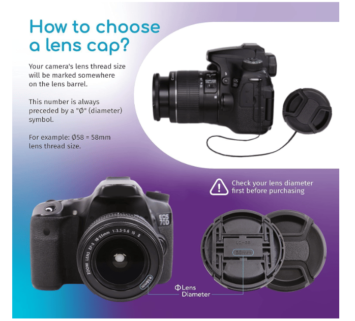 Hanumex® 58mm Lens Cap for AF-P NIKKOR 70-300mm f/4.5-6.3G ED -Compatible with Nikon D7200 D5600 D5500 D5300 D3500 D3400 D3300 Cameras: Secure Lens Protection