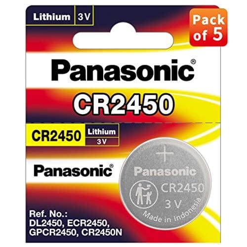 Panasonic CR-2450 3V Lithium Button Coin Cell Batteries Suitable for Keyless Entry Electronic Toys & Dictionary Watch Calculator Clock LED Light Lamp Thermometer Camera Smoke Detector - Pack of 50