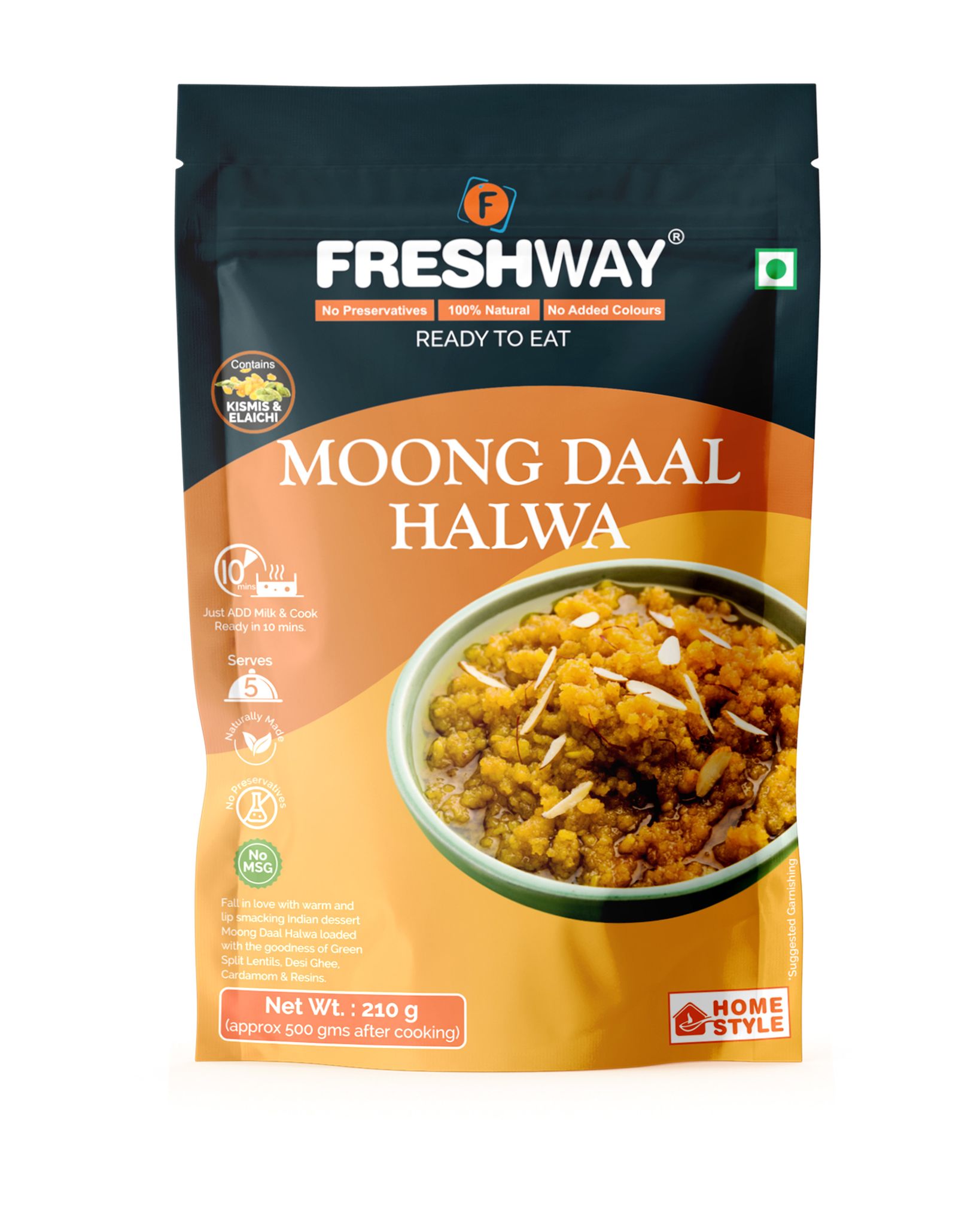 Freshway Moong Daal Halwa Combo Pack of 3 Authentic Indian Dessert