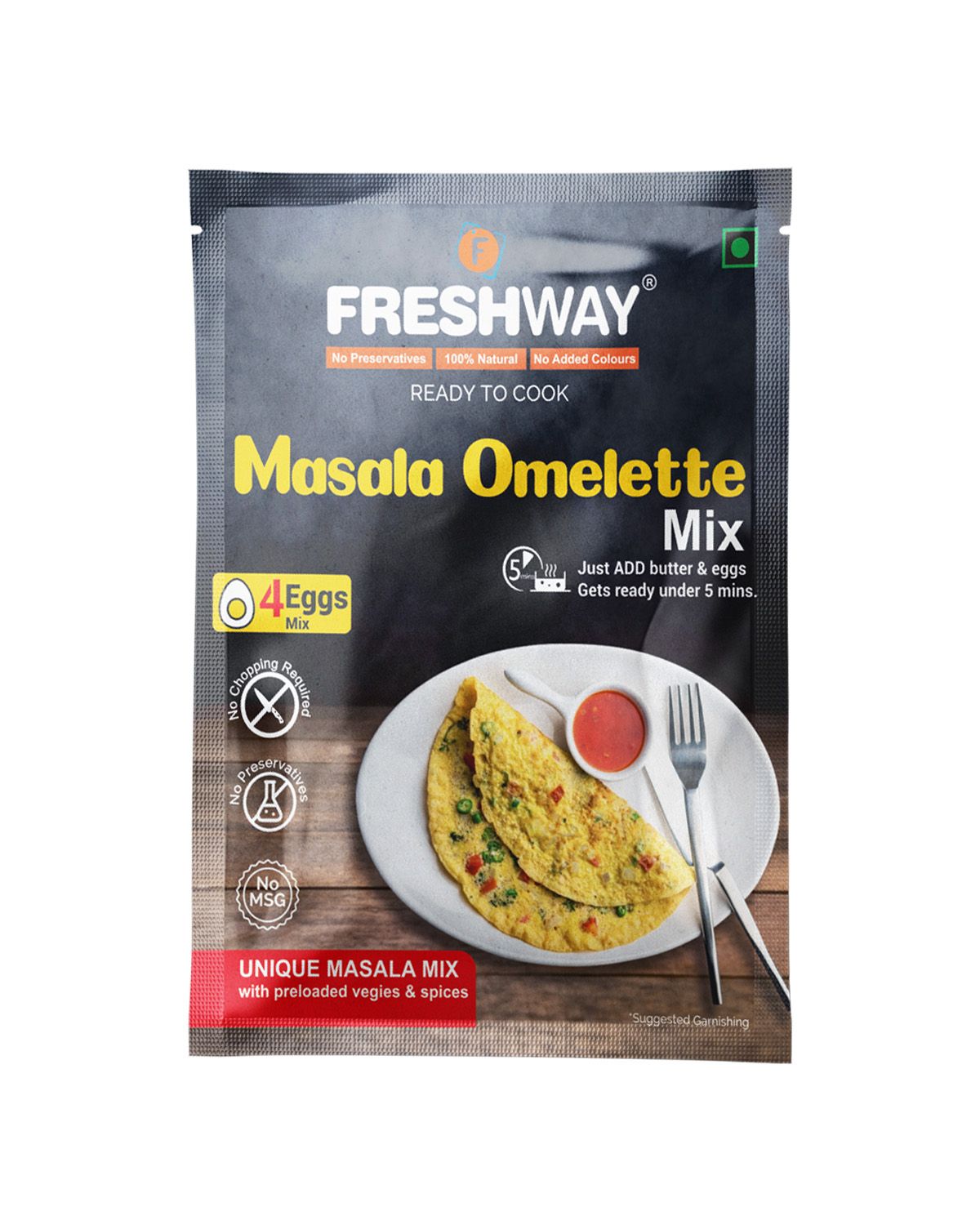 Freshway Masala Omelette Mix Combo Pack of 6 Authentic Indian Spice Blend for Delicious and Fluffy Omelettes