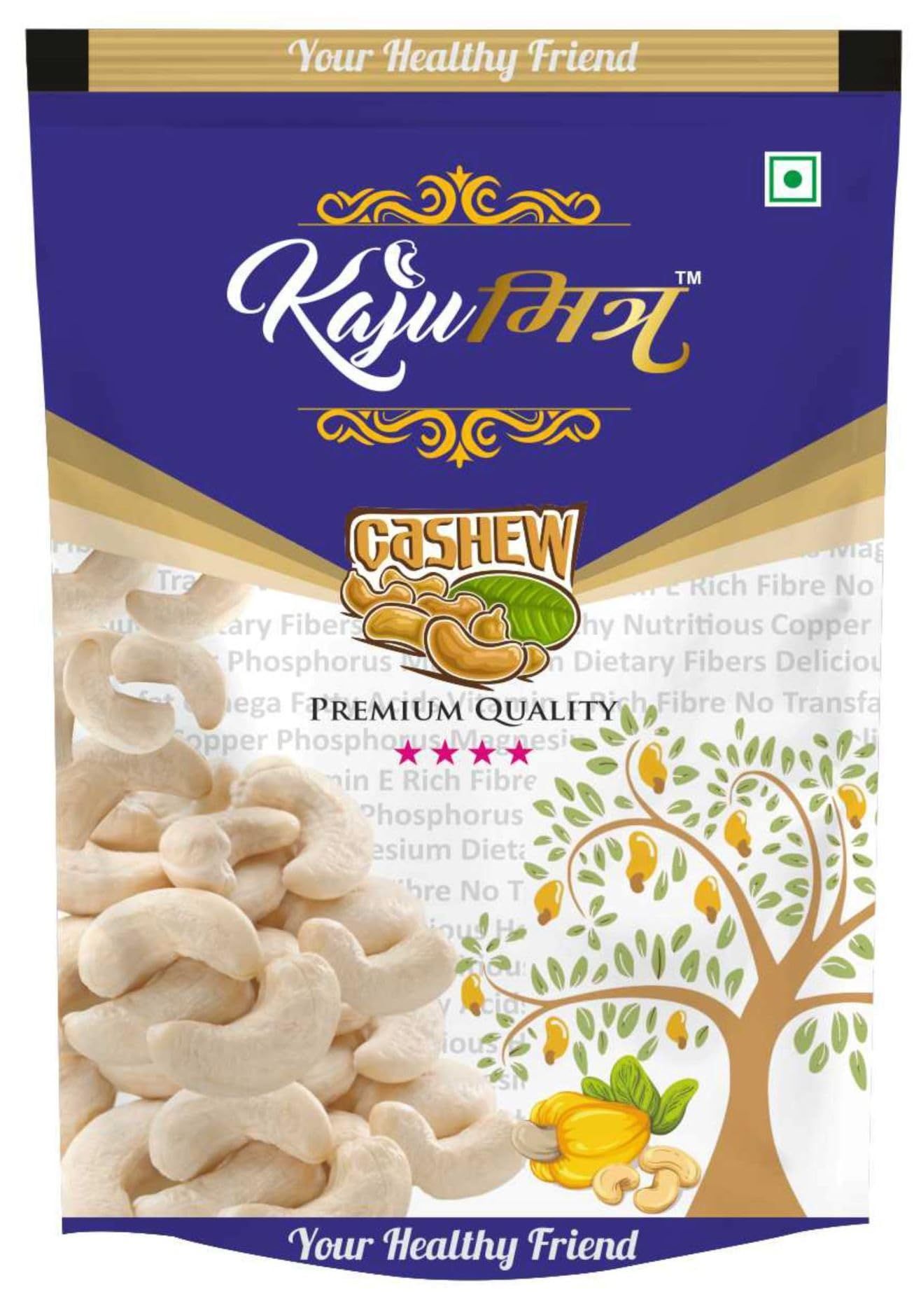 Kaju Mitra Cashews (200g) | W280 cashews| 100% organic and natural cashews| 4 star cashews (kaju)