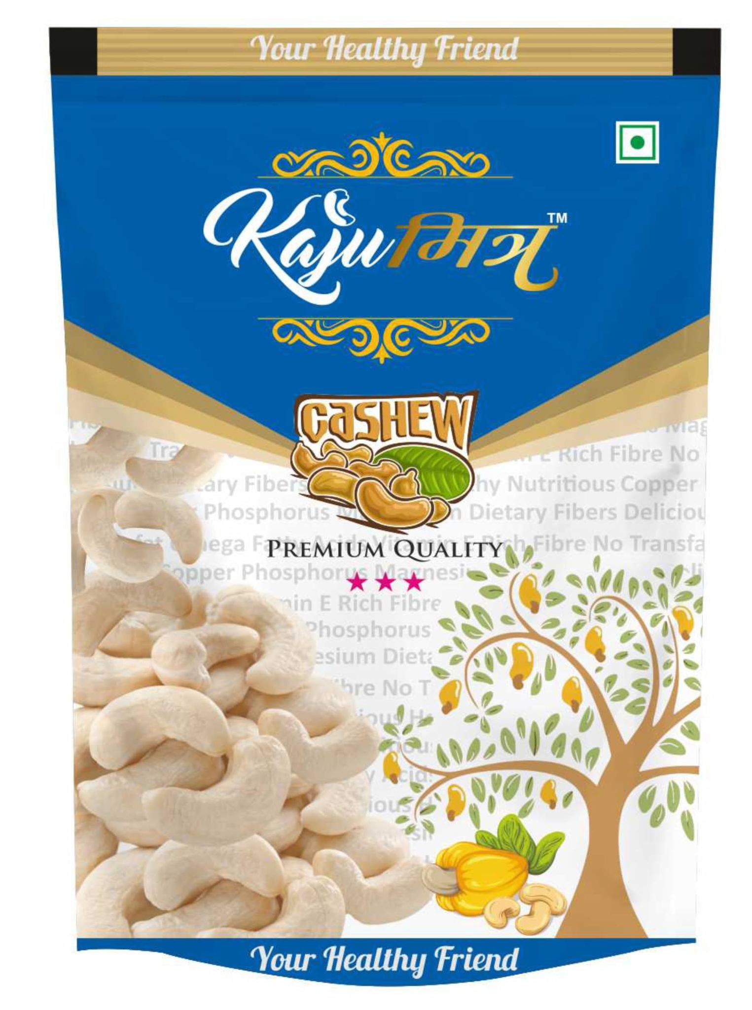 Kaju Mitra Cashew Nuts( 200 g) | W320 Cashews| Natural & Organic cashews| 3 Star kaju
