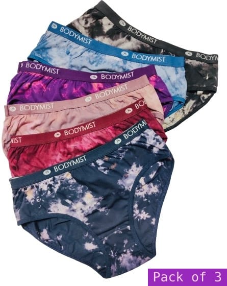 Bodymist Women's Cotton Hipster Panty (Pack of 3)