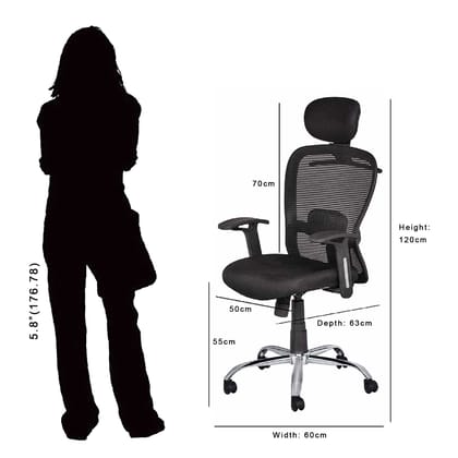 MANGO BLOSSOM SOUTHAMPTON HIGH BACK MESH OFFICE CHAIR BLACK