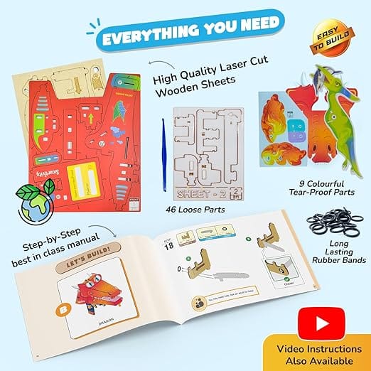 2in1 Animals I Dragon & Flying Dinosaur I Toys for Kids 6-12 Years Old | Birthday Gifts for Boys & Girls| DIY Science Toy for Kids 6,7,8,9,10,11,12 I STEM Educational Game