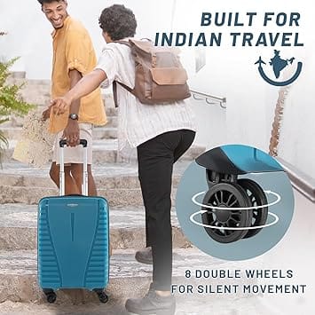  "8-Wheel Quiet Spinner Suitcase - Perfect for Indian Travel"