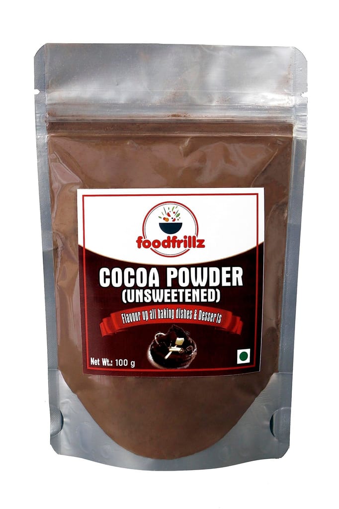 foodfrillz Natural Unsweetened Cocoa Powder for Cake Making, Chocolate Baking for Cakes, Cookies, Shakes, Smoothies, Frosting making Cocoa Powder for Baking and Cooking