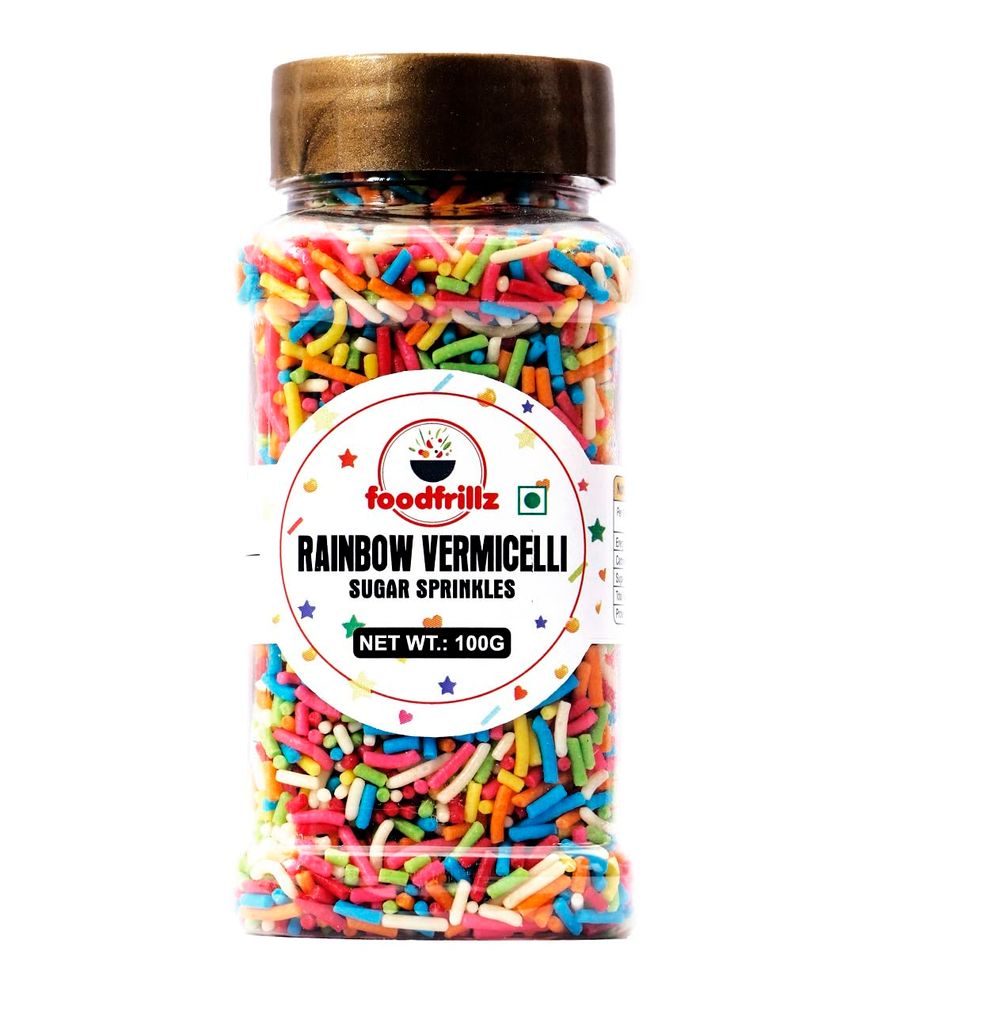 foodfrillz Rainbow Strands, 100 g Cake Sprinkles Vermicelli