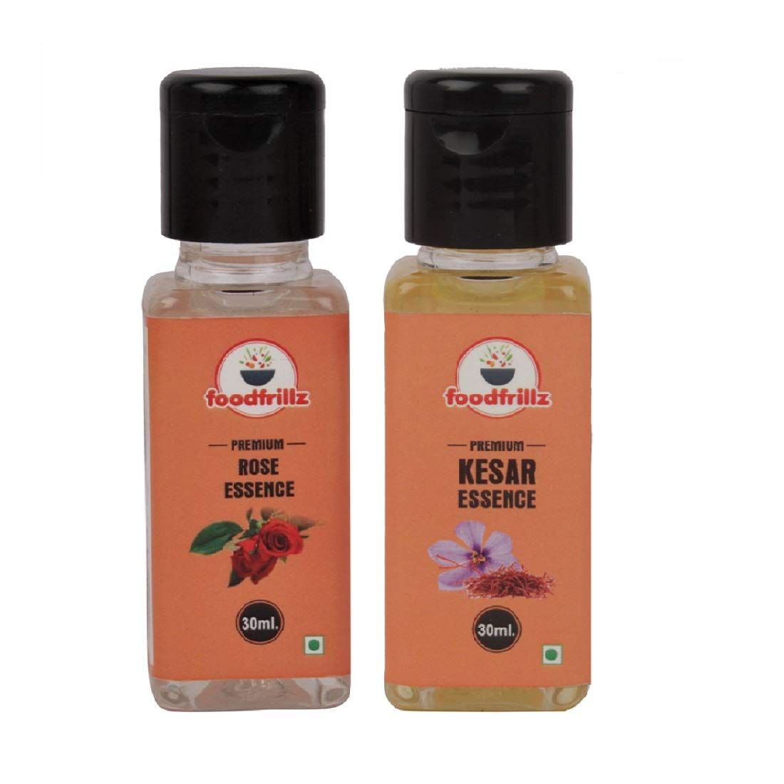 foodfrillz Rose & Kesar Food Flavor Essence, Baking Essential Ideal Essence Making Cakes, Cookies and Ice Creams Liquid Food Essence - 30ml