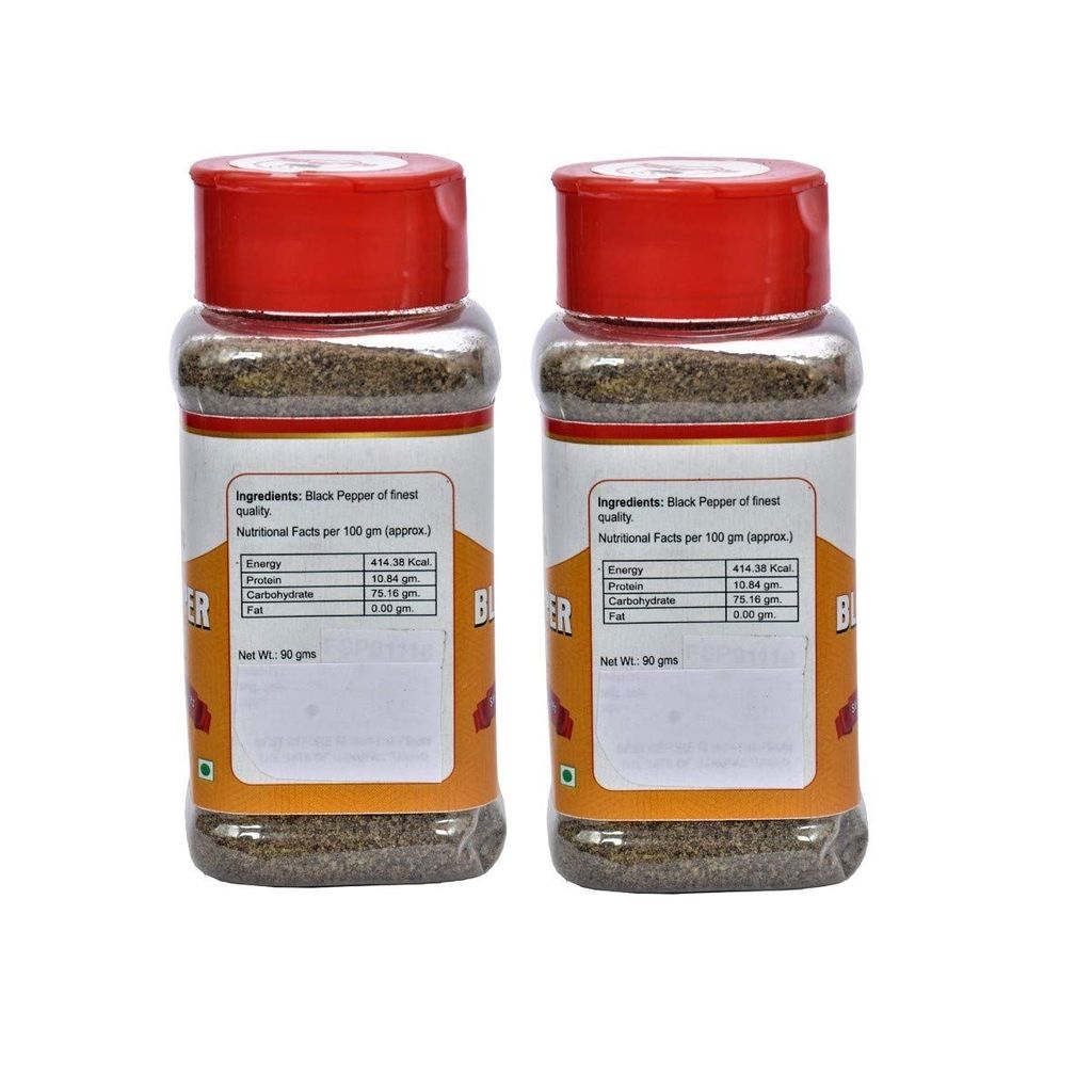 foodfrillz Black Pepper Powder [100% Pure and Natural] Pack of 2, 140 g