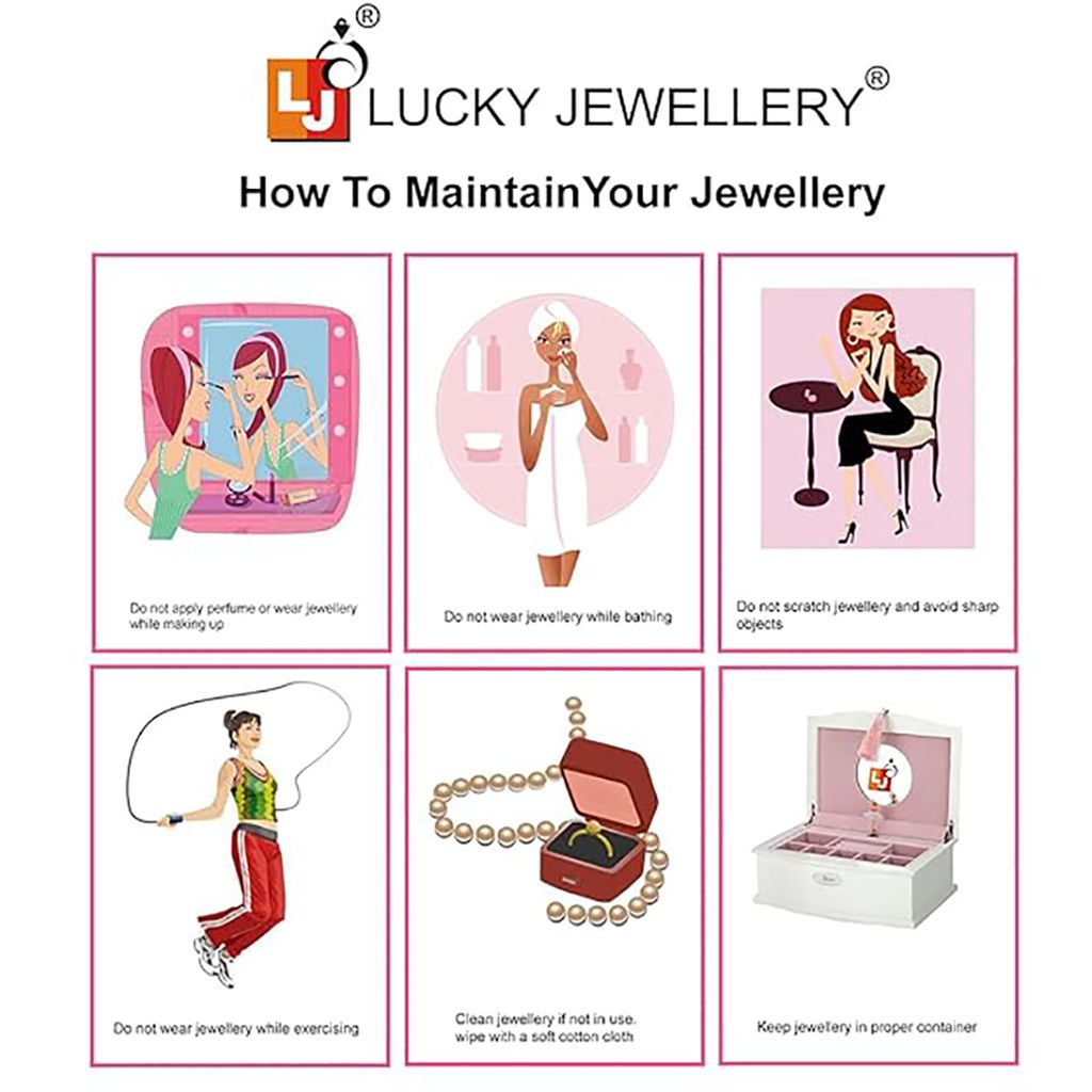 LUCKY JEWELLERY Back Meenakari 18K Gold Plated White color Uncut One Line Oval Kundan Stone Necklace Set with Earrings For Women & Girls (373-J5SK-1904)