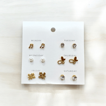 6-Piece Stud Earring Combo - Everyday Essentials- By AMIT CHAUHAN AND SONS
