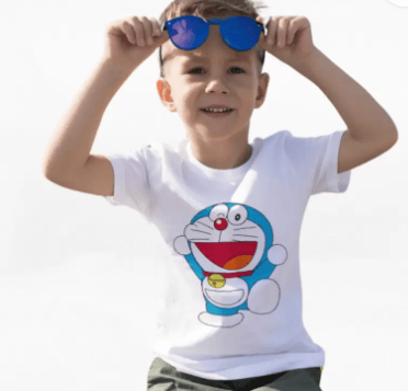 Ikkay Fashion  Boys & Girls Cartoon Polycotton Regular T Shirt  (White, Pack of 1)