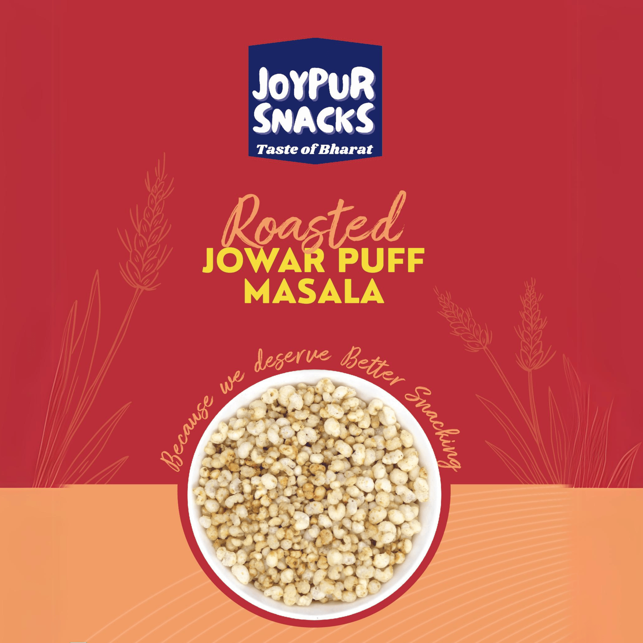Joypur Snacks Roasted Jowar Puff Masala | Crunchy, Spicy & Healthy | Gluten-Free | High Fiber | 100g