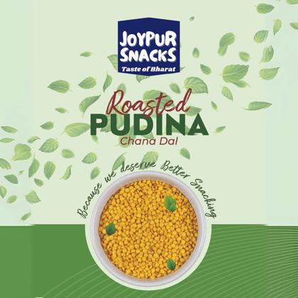 Joypur Snacks Roasted Pudina Chana Dal | Mint Flavored | High Protein | Healthy Crunchy Snack | No Frying | 200g