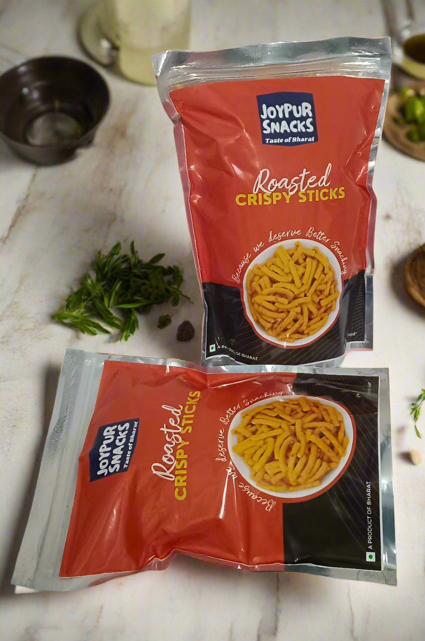 Joypur Snacks Roasted Crispy Sticks | Crunchy, Masala Baked Snack | Healthy & Guilt-Free | No Maida | 100g