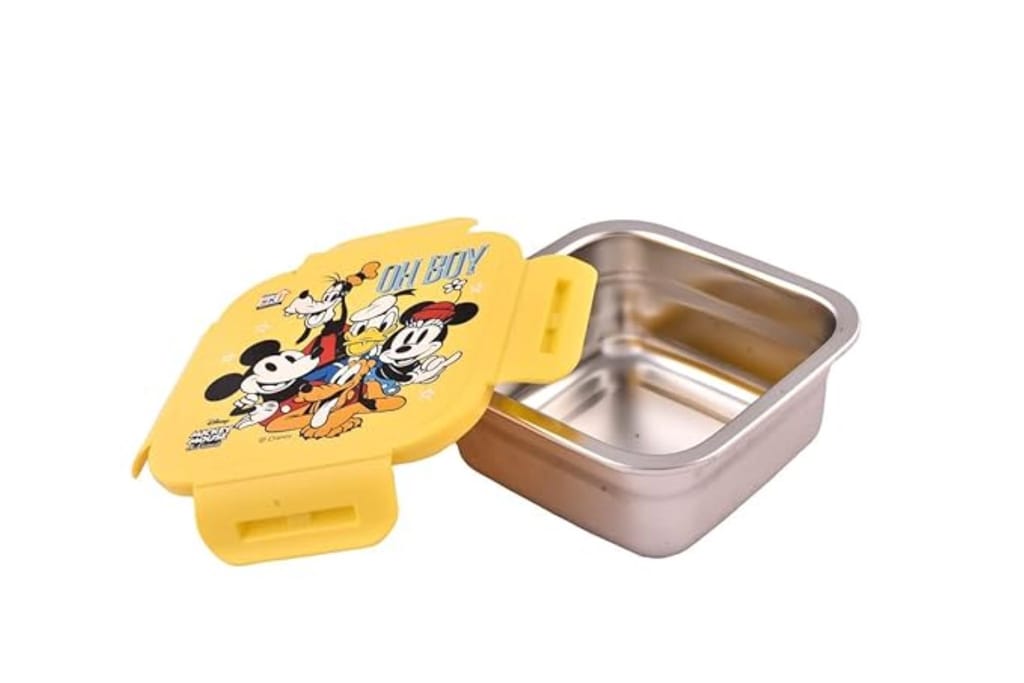 UNMEE Stainless Steel Carnival Mickey Printed  Lunch Box 400ml Set of 1pcs, Ideal for Kids | Home |School | College|Picnic|Boys| Girls| Men| Leak Proof|Multipurpose| Gifting|Special Occasion