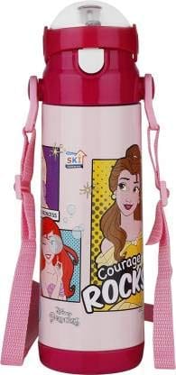 UNMEE Cartoon Princess Printed Insulated Water Bottle with Inner Steel 450ml Set of 1pcs For Water, Juice, Cocktail, Milkshake, Smoothie, For Home, School, College Office Gym Travel Special Occasions