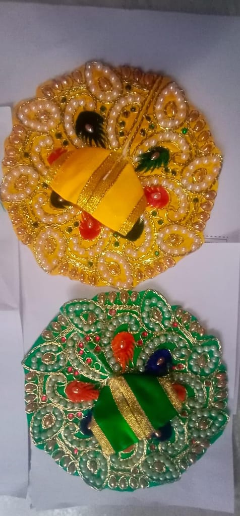 Multicolor Silk and Bukram/Cotton Laddu Gopal Dress Combo of 2.