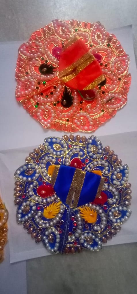 Multicolor Silk and Bukram/Cotton Laddu Gopal Dress Combo of 2.