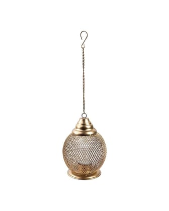 Hanging T-Light Holder, Diwali Décor, Gold, Iron