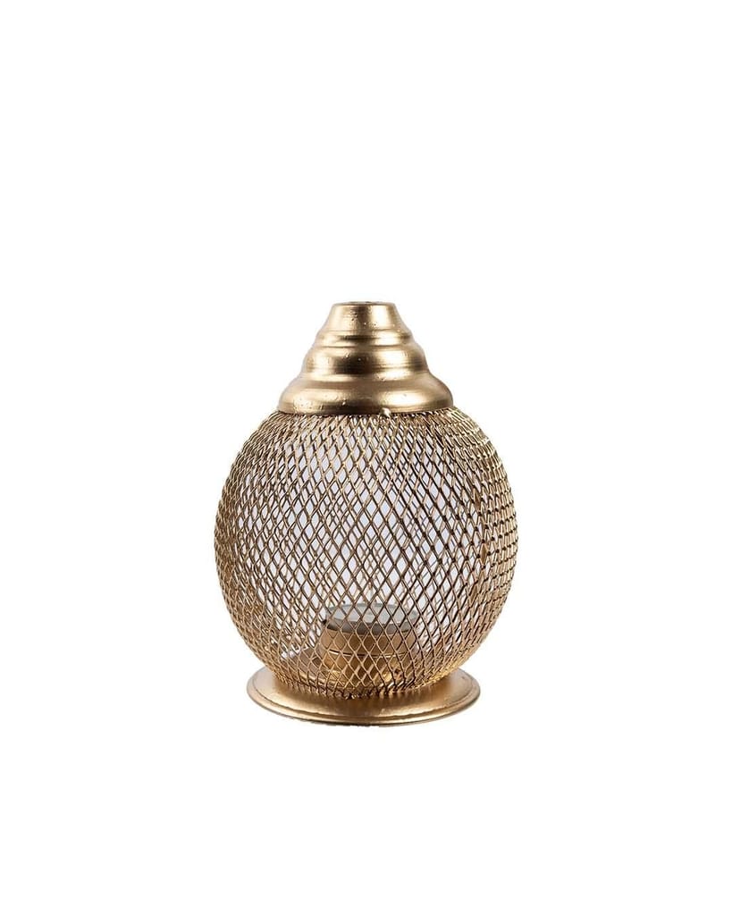 Hanging T-Light Holder, Diwali Décor, Gold, Iron