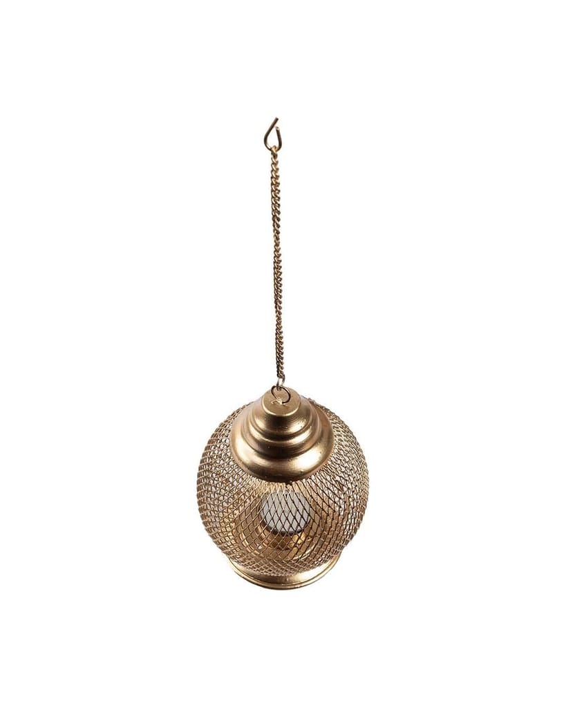 Hanging T-Light Holder, Diwali Décor, Gold, Iron