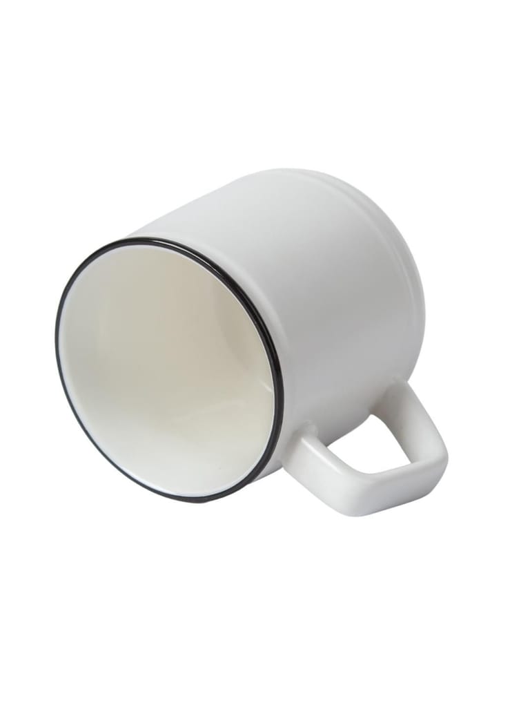 Star Ceramic Coffee Mug With Lid - 350 ml, Stirring Spoon