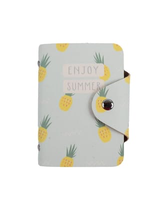 Multi Card Holder, Wallet, Printed, Light Blue, PU Leather