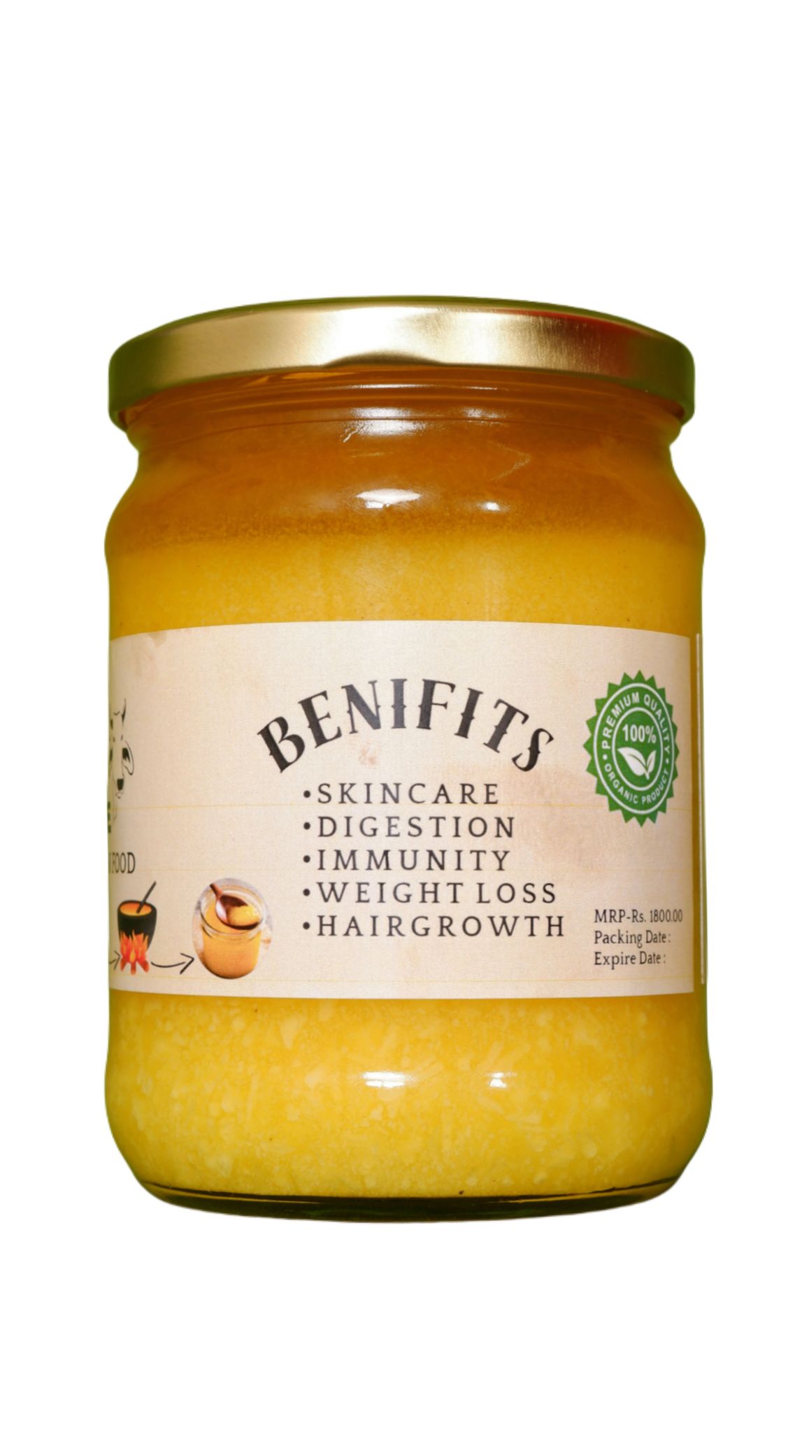  Organic ghee for skincare, digestion, immunity, weight loss, and hair growth