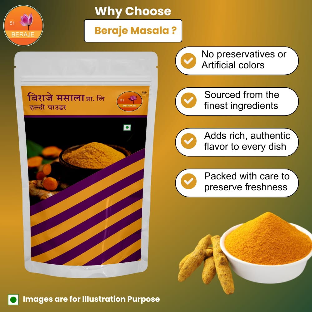 Beraje Masala Organic Turmeric Powder 100g, Haldi Powder