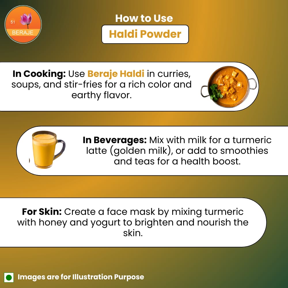 Beraje Masala Organic Turmeric Powder 100g, Haldi Powder