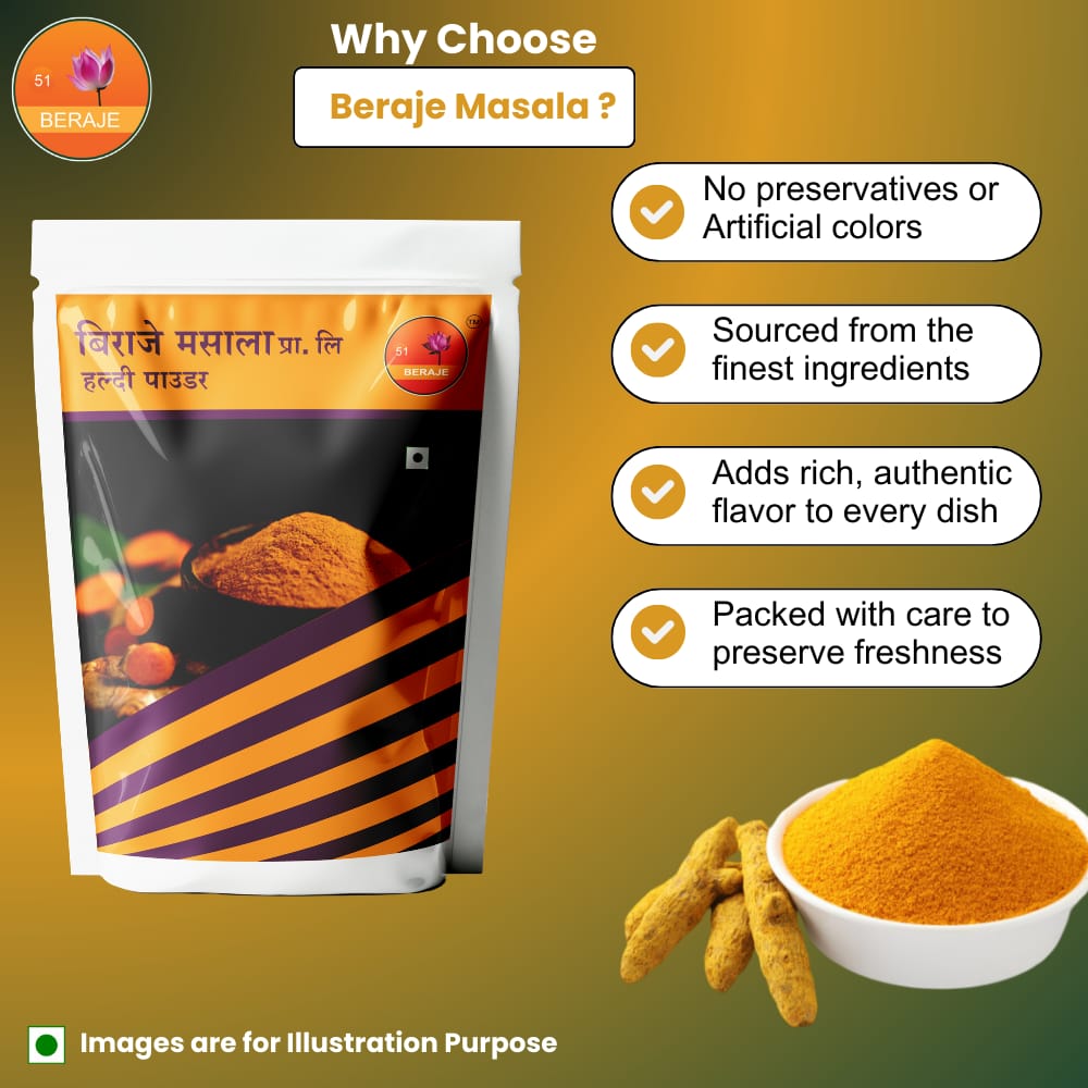 Beraje Masala Organic Turmeric Powder 100g, Haldi Powder