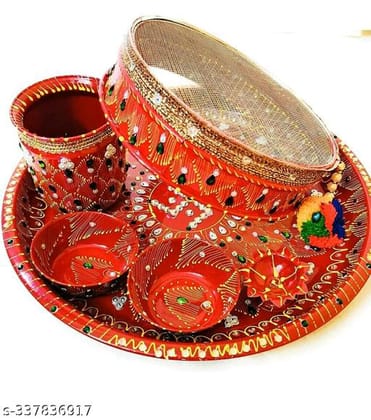  Traditional Indian Wedding Plate with intricate Meenakari work