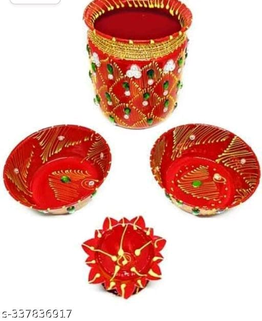 Traditional Indian Wedding Plate with intricate Meenakari work
