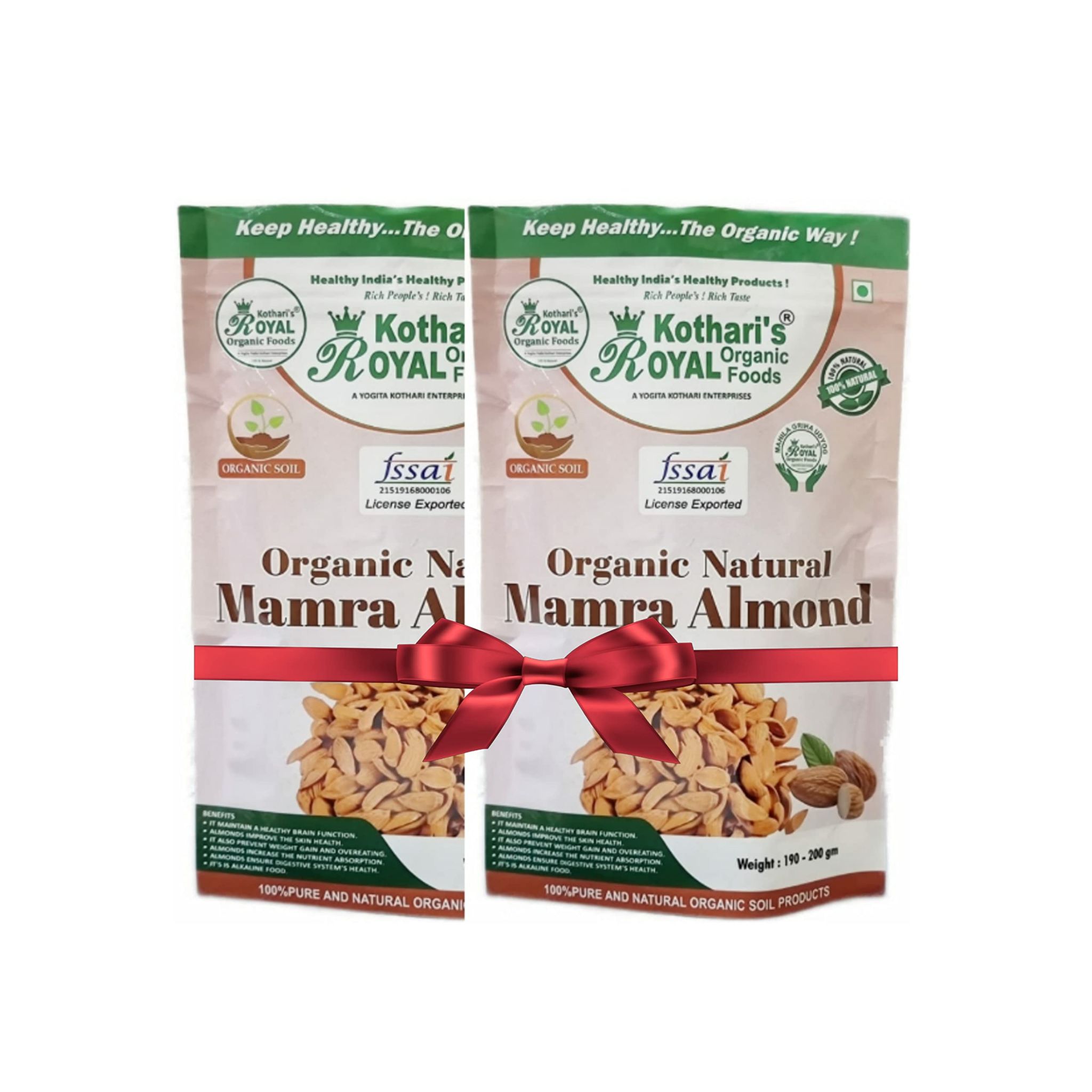 kotharis Royal organic mamra Almond pack of 2 398 GM combo offers pack of 5 also