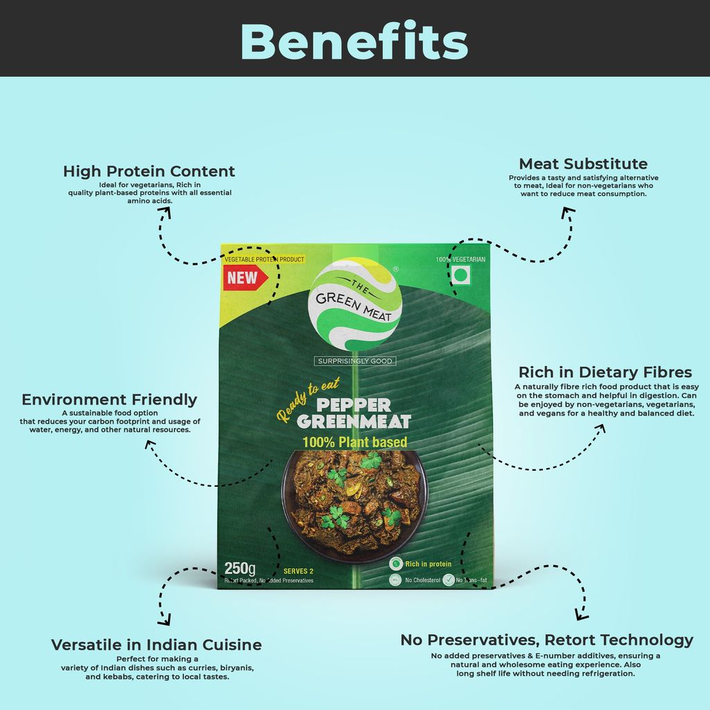 Pepper Greenmeat | Plant based & Vegetarian Meat Substitute | Ready to Eat | 250g