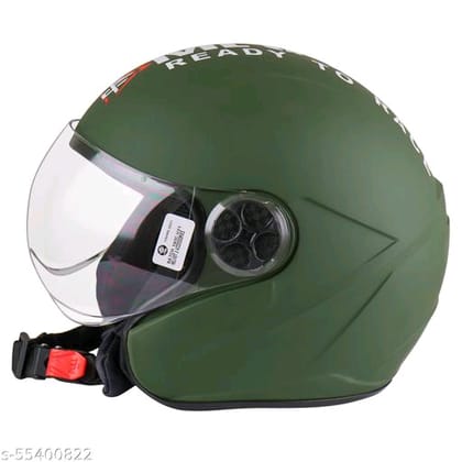  Supreme Open Face Helmet with Visor, ISI Certified, for Men & Women (Green, L)