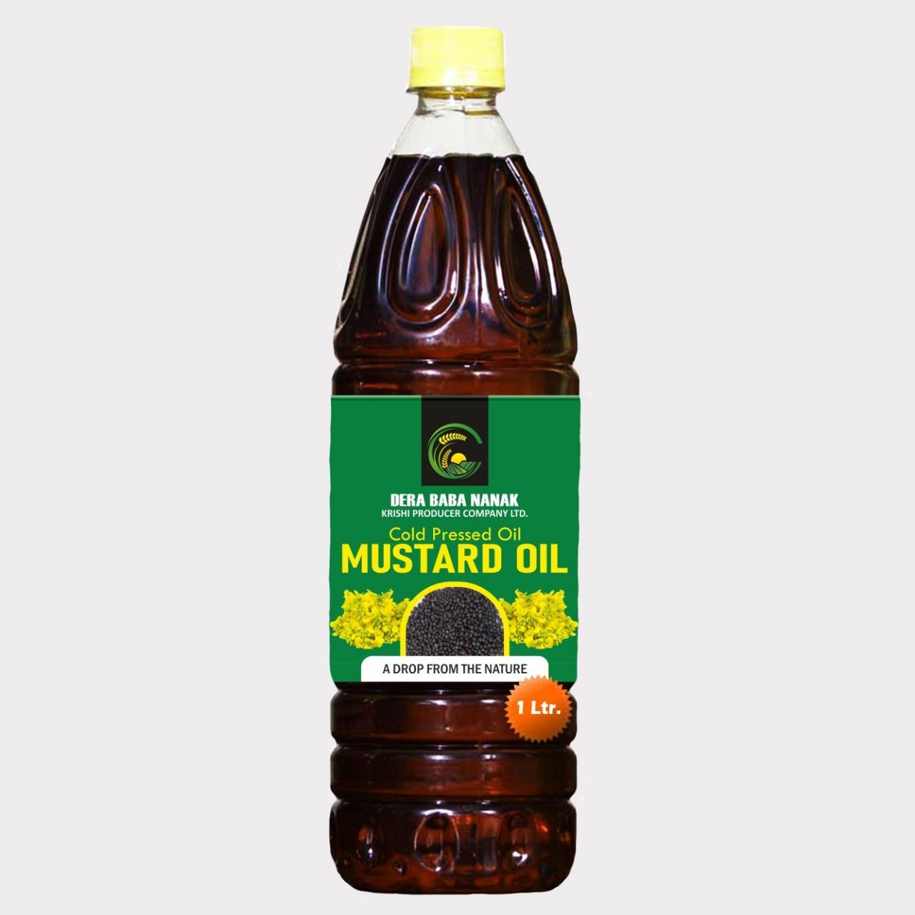 Kachi Ghani Pure Mustard Oil 1 Litre – Dera Bera Nanak Cold-Pressed Sarso Oil for Cooking & Pooja. 