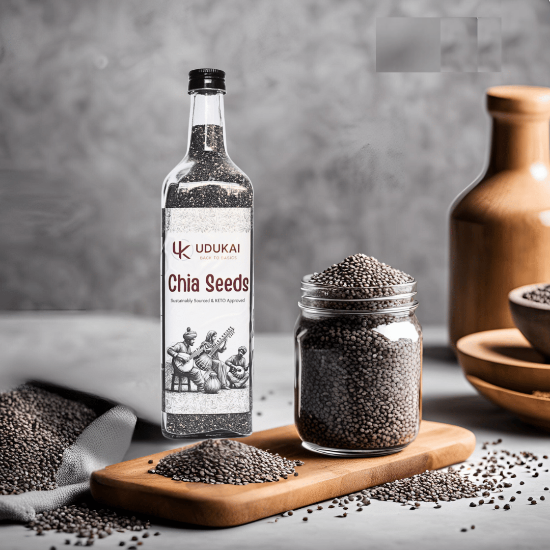 Udukai Premium Chia Seeds  | Seeds for Eating | Seeds for Weight Management | Rich in Calcium, Protein & Fibre